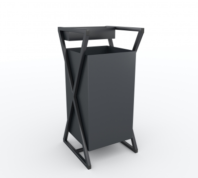 CleanCity metal street trash can, 650x320x320 mm (for parks, gardens, restaurants, sidewalks, and trash) - 7