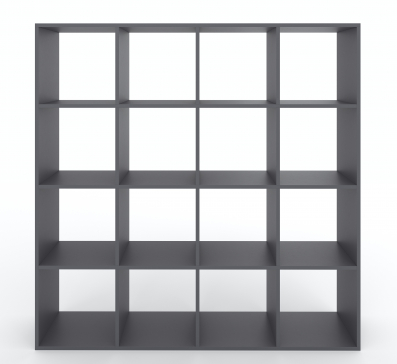 Bookshelf, home shelving with 16 compartments. Toy shelf 1424x1430x290 mm (Graphite) - 6