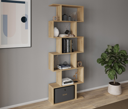 GT-56 6-Cell Home Shelf for Books and Decor, 700х1922х238 mm, Sonoma Oak - 2