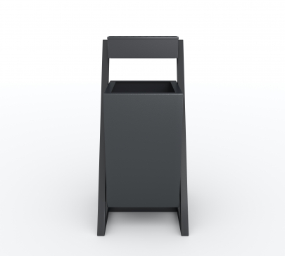 CleanCity metal street trash can, 650x320x320 mm (for parks, gardens, restaurants, sidewalks, and trash) - 4
