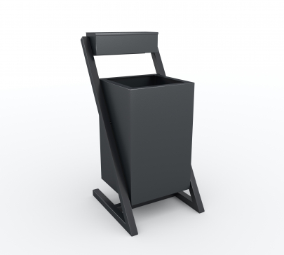 CleanCity metal street trash can, 650x320x320 mm (for parks, gardens, restaurants, sidewalks, and trash) - 5