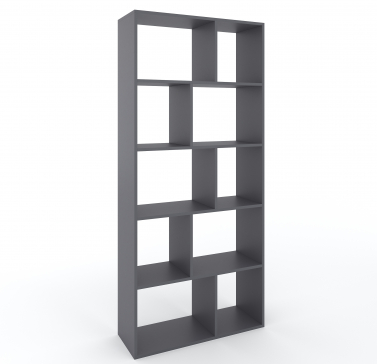 VISKONTA 10-shelf shelving unit, 1930x700x300 mm (for offices, for home, for books, for toys) Bookcase (Graphite) - 7