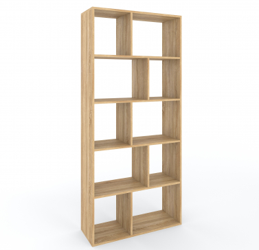VISKONTA 10-shelf shelving unit, 1930x700x300 mm (for offices, for home, for books, for toys) Bookcase (Sonoma Oak) - 7