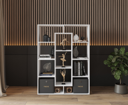 Bookshelf, home shelving with 11 compartments. Toy shelf 1430x1072x290mm (White) - 3