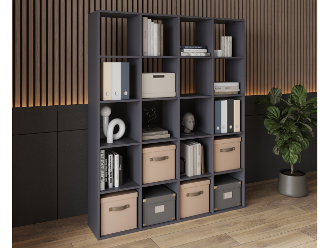 Bookshelf, 20-slot home shelving unit. Toy shelf, 1430x1790x290mm (Graphite)