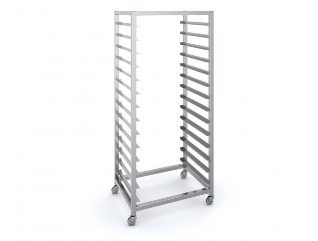 Pastry rack 595x400x1650 mm (hairpin) with wheels for gastronomic containers GN 11, 14 levels