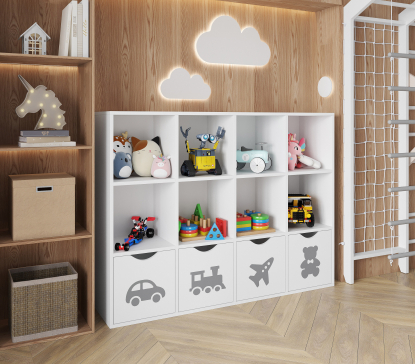 Стеллаж для игрушек и книг и других детских вещей 970х1280х300 мм на 12 полок - 2