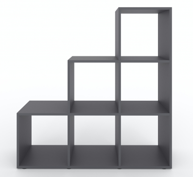 A 6-piece home book and decor display unit, 1070x1070x290 mm (Graphite) - 6