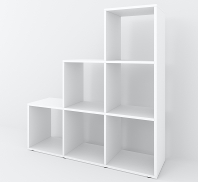 A 6-piece home book and decor display unit, 1070x1070x290 mm (White) - 5