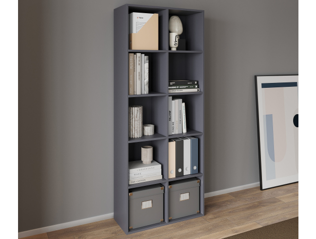 Shelf ST-2 VISKONTA with 10 shelves 1770x720x290 mm (For offices, for home, for books, for toys) Bookcase (Graphite)