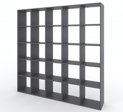 Bookshelf, 25-slot home shelving unit. Toy shelf, 1776 x 1776 x 300 mm (Graphite) - 5