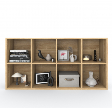 Полка для книг, стеллаж для дома на 8 ячеек. Полка для игрушек 1430х720х290мм (Дуб Сонома) - 6