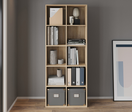 Shelf ST-2 VISKONTA with 10 shelves 1770x720x290 mm (For offices, for home, for books, for toys) Bookcase (Sonoma Oak) - 3