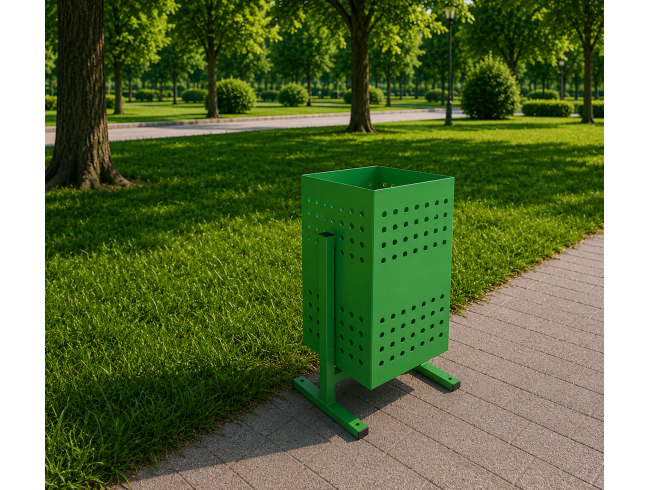 Урна металева вулична 500х300х300 мм "GreenCity" (для парку, для саду, для ресторану, для тротуарів, для мусору)