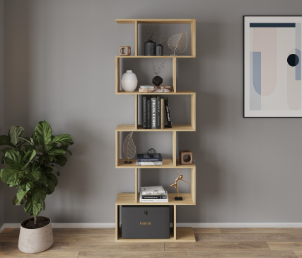 GT-56 6-Cell Home Shelf for Books and Decor, 700х1922х238 mm, Sonoma Oak - 4