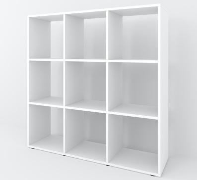A shelf for books, a rack for a house with 9 cells. Shelf for toys 1072x1072x290mm (White) - 6