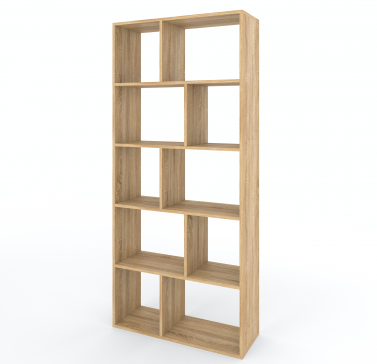 VISKONTA 10-shelf shelving unit, 1930x700x300 mm (for offices, for home, for books, for toys) Bookcase (Sonoma Oak) - 5