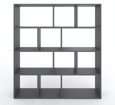 Bookshelf, home shelving with 12 compartments. Toy shelf 1424x1424x290mm (Graphite) - 6