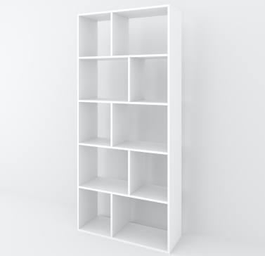 VISKONTA 10-shelf shelving unit, 1930x700x300 mm (for offices, for home, for books, for toys) Bookcase (White) - 7