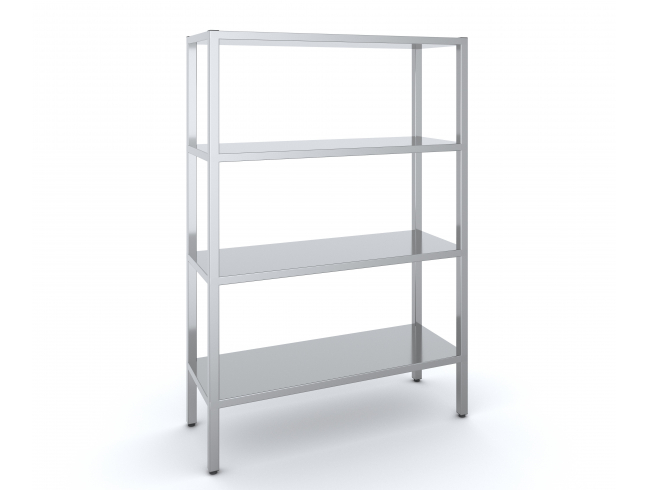 Production rack made of stainless steel 1200x600x1800 mm (Four-level)