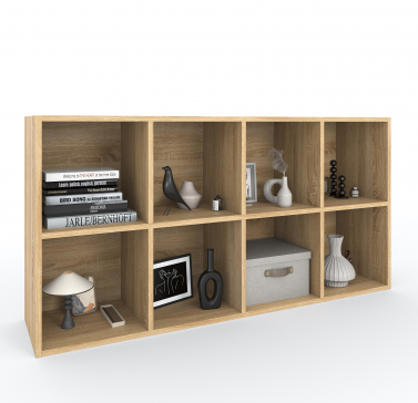 Полка для книг, стеллаж для дома на 8 ячеек. Полка для игрушек 1430х720х290мм (Дуб Сонома) - 7