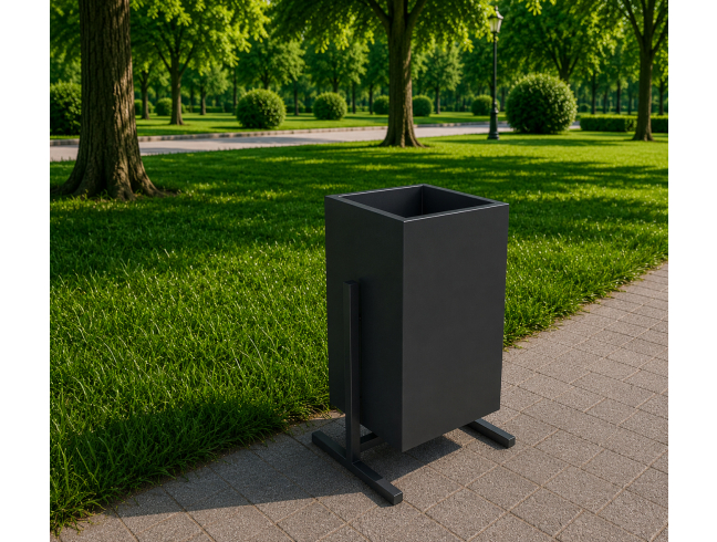 Урна металлическая уличная 600х300х300 мм S"treetBox" (для парка, для сада, для ресторана, для тротуаров, для мусора)