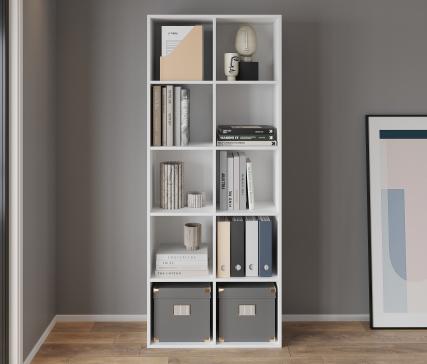Shelf ST-2 VISKONTA with 10 shelves 1770x720x290 mm (For offices, for home, for books, for toys) Bookcase (White) - 3