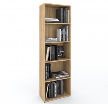 A 5-compartment bookcase and cabinet for home books and decor, 1750x650x290 mm (Sonoma Oak) - 7