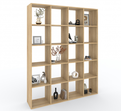 Bookshelf, 20-slot home shelving unit. Toy shelf, 1430x1790x290mm (Sonoma Oak) - 6