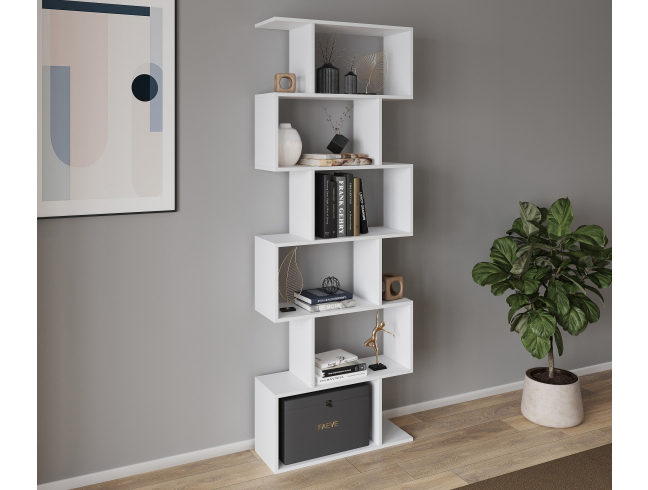 Стеллаж для дома книг и декора на 6 ячеек GT-56 700х1922х238 мм Белый