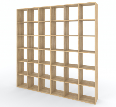 Bookshelf, 36-slot home shelving unit. Toy shelf, 2128 x 2128 x 290 mm (Sonoma Oak) - 5