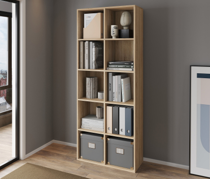 Shelf ST-2 VISKONTA with 10 shelves 1770x720x290 mm (For offices, for home, for books, for toys) Bookcase (Sonoma Oak) - 4