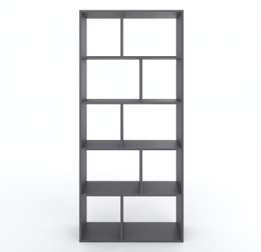 VISKONTA 10-shelf shelving unit, 1930x700x300 mm (for offices, for home, for books, for toys) Bookcase (Graphite) - 6