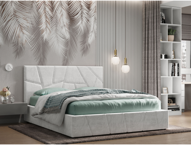 Soft double bed "Palmyra" 1600x2000mm (White)