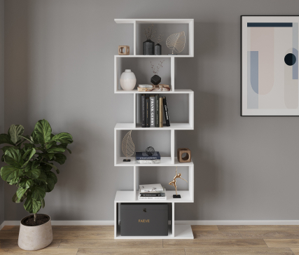 Стеллаж для дома книг и декора на 6 ячеек GT-56 700х1922х238 мм Белый - 2