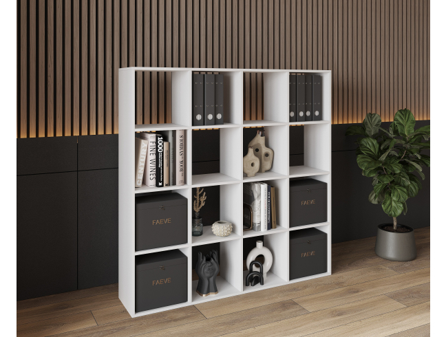 Bookshelf, home shelving with 16 compartments. Toy shelf 1424x1430x290 mm (White)
