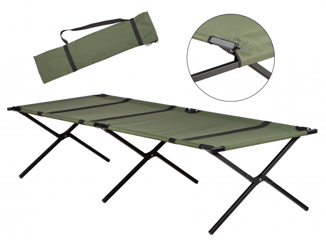 Military folding bed for 140 kg 1950x700x350 mm (Reinforced)