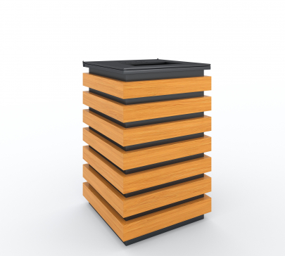 EcoLine metal and wooden trash can, 640x420x420 mm (for parks, gardens, streets, sidewalks, and trash) - 4