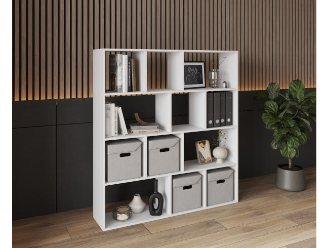 Bookshelf, home shelving with 12 compartments. Toy shelf 1424x1424x290mm (White)