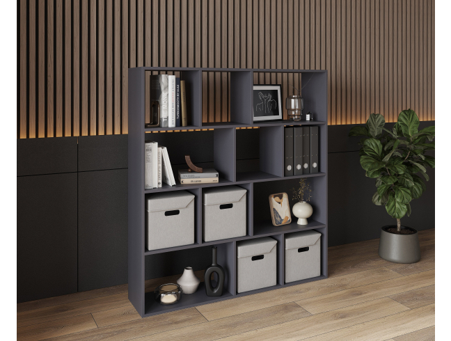 Bookshelf, home shelving with 12 compartments. Toy shelf 1424x1424x290mm (Graphite)