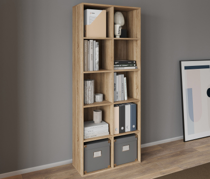 Shelf ST-2 VISKONTA with 10 shelves 1770x720x290 mm (For offices, for home, for books, for toys) Bookcase (Sonoma Oak) - 2
