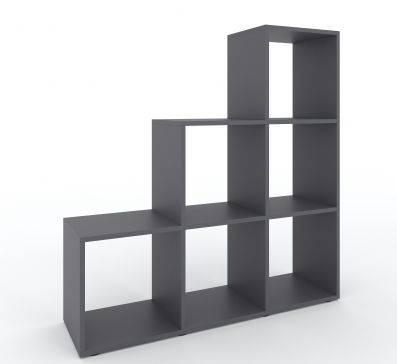 A 6-piece home book and decor display unit, 1070x1070x290 mm (Graphite) - 7