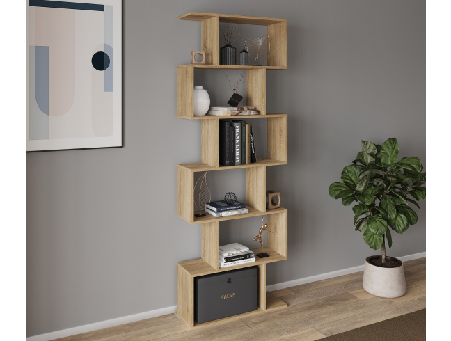 Стеллаж для дома книг и декора на 6 ячеек GT-56 700х1922х238 мм Дуб Сонома