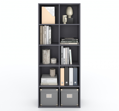 Shelf ST-2 VISKONTA with 10 shelves 1770x720x290 mm (For offices, for home, for books, for toys) Bookcase (Graphite) - 6