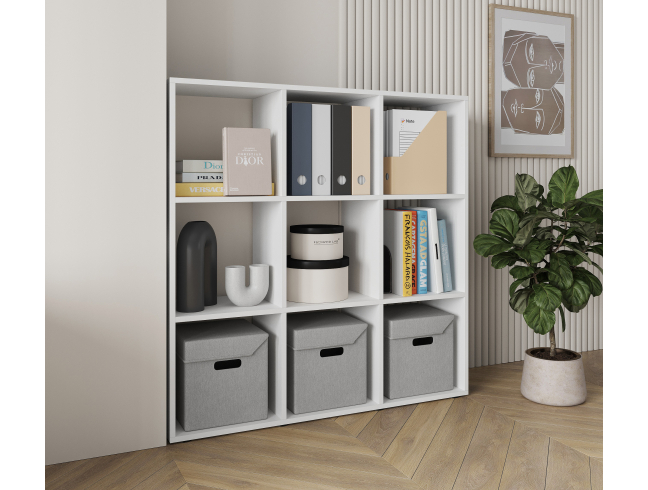 A shelf for books, a rack for a house with 9 cells. Shelf for toys 1072x1072x290mm (White)