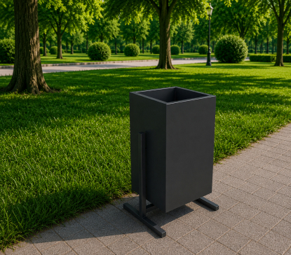 Урна металлическая уличная 600х300х300 мм S"treetBox" (для парка, для сада, для ресторана, для тротуаров, для мусора) - 1
