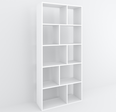 VISKONTA 10-shelf shelving unit, 1930x700x300 mm (for offices, for home, for books, for toys) Bookcase (White) - 5