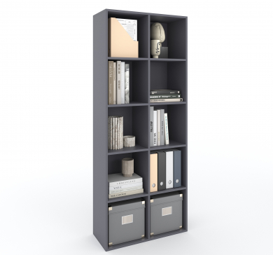 Shelf ST-2 VISKONTA with 10 shelves 1770x720x290 mm (For offices, for home, for books, for toys) Bookcase (Graphite) - 7