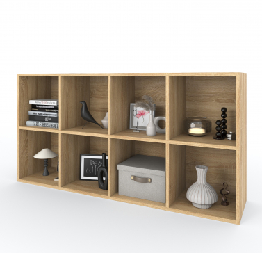 Полка для книг, стеллаж для дома на 8 ячеек. Полка для игрушек 1430х720х290мм (Дуб Сонома) - 5