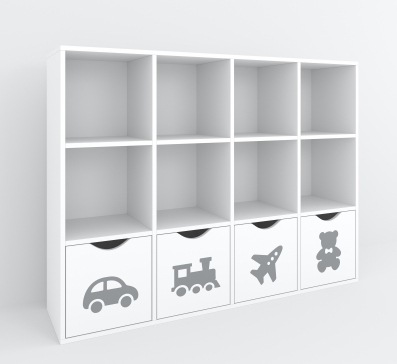 Стеллаж для игрушек и книг и других детских вещей 970х1280х300 мм на 12 полок - 7